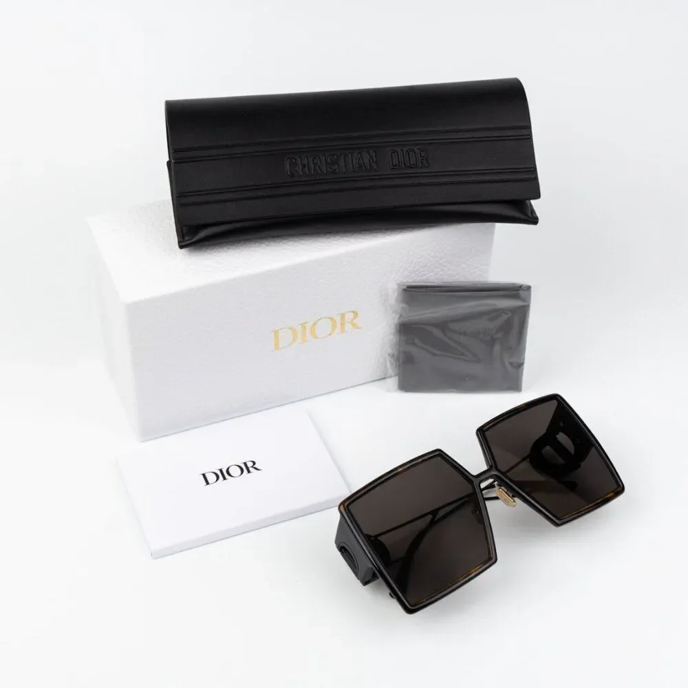 Dior Women Sunglasses Metal Havana Grey Smoke Mirror Square 30MONTAIGNE SU 20A5